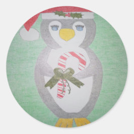 Niedlicher WeihnachtsPenguin Runder Aufkleber