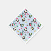 Niedlicher WeihnachtsPenguin Serviette (Ecke)