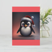 Niedlicher Weihnachtspenguin T - Shirt Feiertagskarte (Stehend Vorderseite)