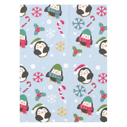 Niedlicher WeihnachtsPenguin Tischdecke (Vorderseite)