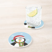 Niedlicher Weihnachtspenguin-Untersetzer Sandstein Untersetzer (Seite)