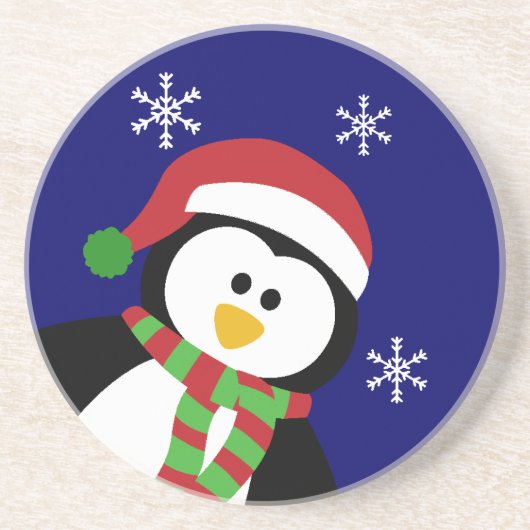Niedlicher Weihnachtspenguin-Untersetzer Untersetzer (Vorne)