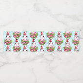 Niedlicher Weihnachtspinguin in Weihnachtsmannmütz Wasserflaschenetikett (Einzelnes Label)