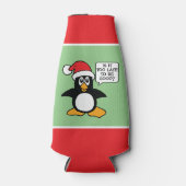Niedlicher Weihnachtspinguin Ist es zu spät, um gu Flaschenkühler (Vorderseite)