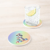 Niedlicher Weihnachtspinguin mit Geschenken und Li Getränkeuntersetzer (Seite)