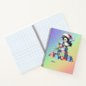 Niedlicher Weihnachtspinguin mit Geschenken und Li Notizblock (Innenseite)