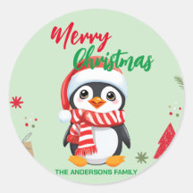 Niedlicher Weihnachtspinguin Santa Scarf