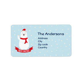 Niedlicher Weihnachtspolar Adressaufkleber