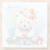 Niedlicher Weihnachtspolar Glasuntersetzer (Rückseite)