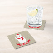 Niedlicher Weihnachtspolar Rechteckiger Pappuntersetzer (Vor Ort)
