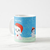 Niedlicher Weihnachtspolar & Snowman Kaffeetasse (Vorderseite Links)