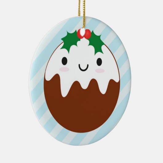 Niedlicher Weihnachtspudding Keramikornament (Rechts)