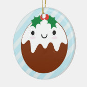 Niedlicher Weihnachtspudding Keramikornament (Links)