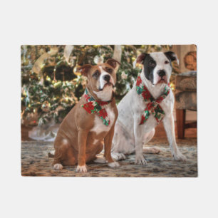 Niedlicher Weihnachtsrettungswagen und America Bul Fußmatte