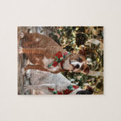 Niedlicher Weihnachtsrettungswagen und America Bul Puzzle (Horizontal)