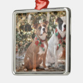 Niedlicher Weihnachtsrettungswagen und America Bul Silbernes Ornament (Links)