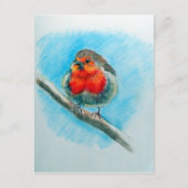 Niedlicher WeihnachtsRobin Postkarte (Vorderseite)