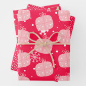 Niedlicher Weihnachtsroter Doodle Geschenkpapier Set (Beispiel)