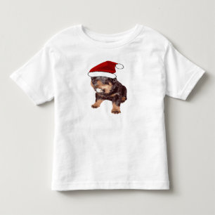 Niedlicher Weihnachtsrottweiler mit roter Weihnach Kleinkind T-shirt
