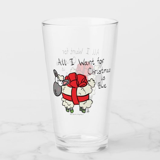 Niedlicher Weihnachtsschlaf Cartoon Glas (Vorderseite)