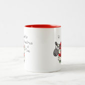 Niedlicher Weihnachtsschlaf Cartoon Zweifarbige Tasse (Mittel)