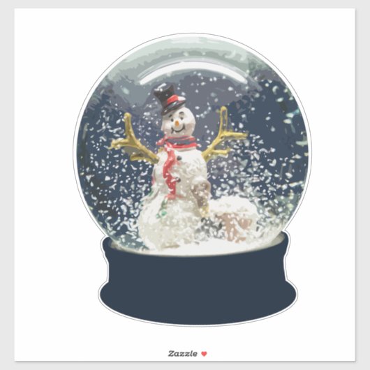 Niedlicher Weihnachtsschnee Globe Happy Winter Sno Aufkleber (Blatt)