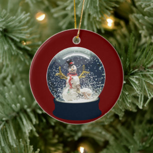 Niedlicher Weihnachtsschnee Globe Happy Winter Sno Keramik Ornament