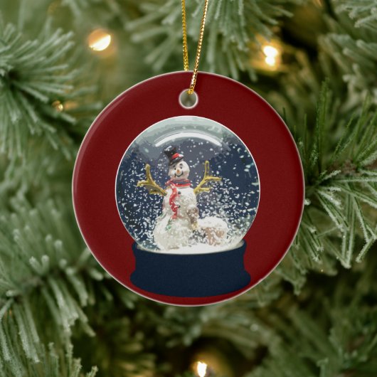 Niedlicher Weihnachtsschnee Globe Happy Winter Sno Keramik Ornament (Baum)