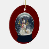 Niedlicher Weihnachtsschnee Globe Happy Winter Sno Keramik Ornament (Rechts)