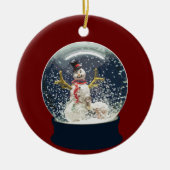 Niedlicher Weihnachtsschnee Globe Happy Winter Sno Keramik Ornament (Vorne)