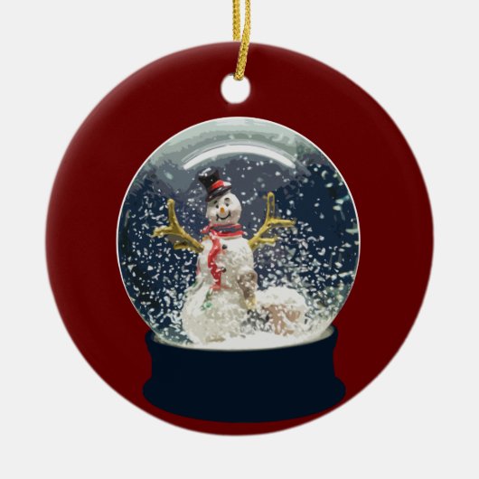 Niedlicher Weihnachtsschnee Globe Happy Winter Sno Keramik Ornament (Vorne)