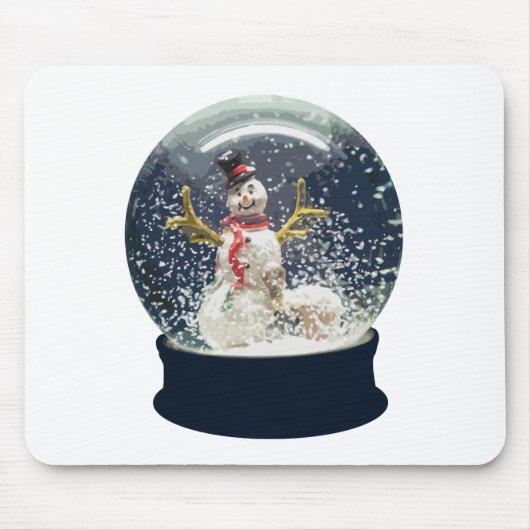Niedlicher Weihnachtsschnee Globe Happy Winter Sno Mousepad (Vorne)
