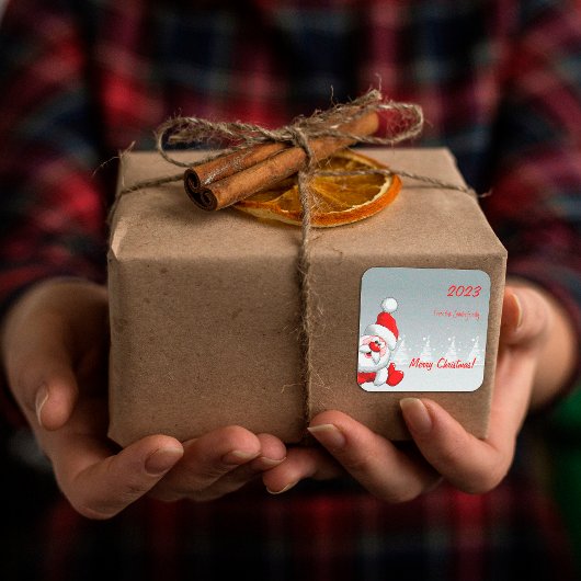 Niedlicher Weihnachtsschnee Quadratischer Aufkleber