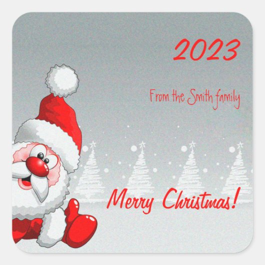 Niedlicher Weihnachtsschnee Quadratischer Aufkleber (Vorderseite)