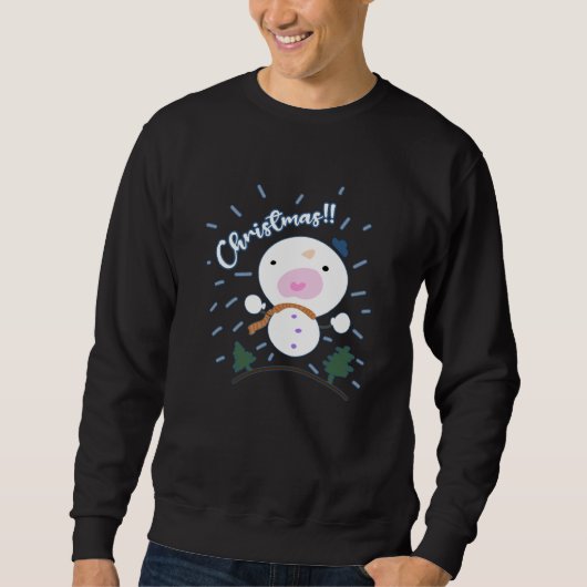 Niedlicher Weihnachtsschneebann Sweatshirt (Vorderseite)
