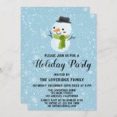 Niedlicher Weihnachtsschneefest Party Weißer Schne Einladung (Vorne/Hinten)