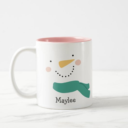 Niedlicher Weihnachtsschneefest Zweifarbige Tasse (Links)