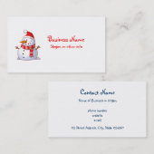 Niedlicher Weihnachtsschneemann beruflich Visitenkarte (Vorne/Hinten)