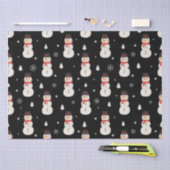 Niedlicher Weihnachtsschneemann Black Seidenpapier (Handwerk)