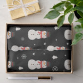 Niedlicher Weihnachtsschneemann Black Seidenpapier (Geschenk)