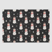 Niedlicher Weihnachtsschneemann Black Seidenpapier (Vorderseite)