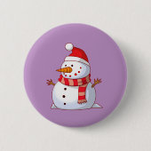 Niedlicher Weihnachtsschneemann Button (Vorderseite)