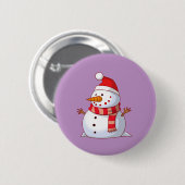 Niedlicher Weihnachtsschneemann Button (Vorne & Hinten)