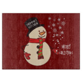 Niedlicher Weihnachtsschneemann Cartoon Custom Hol Schneidebrett (Vorderseite)