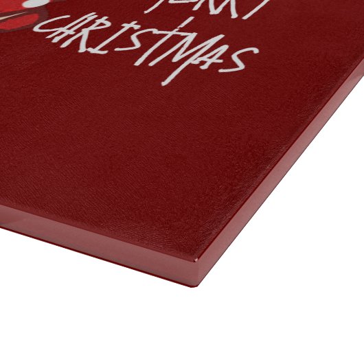 Niedlicher Weihnachtsschneemann Cartoon Custom Hol Schneidebrett (Ecke)