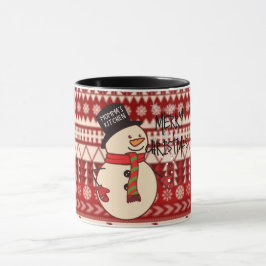 Niedlicher Weihnachtsschneemann Cartoon Custom Hol Tasse