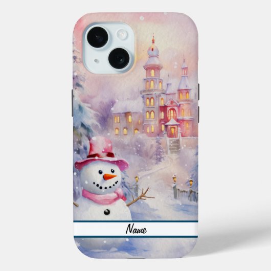 Niedlicher Weihnachtsschneemann Case-Mate iPhone Hülle (Rückseite)