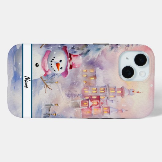 Niedlicher Weihnachtsschneemann Case-Mate iPhone Hülle (Rückseite (Horizontal))