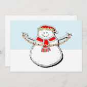 Niedlicher Weihnachtsschneemann Feiertagskarte (Vorne/Hinten)