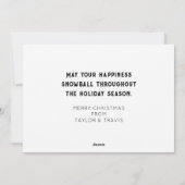 Niedlicher Weihnachtsschneemann Feiertagskarte (Rückseite)